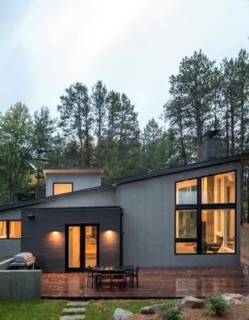 Дом в Скандинавия стиле с односкатной крышей