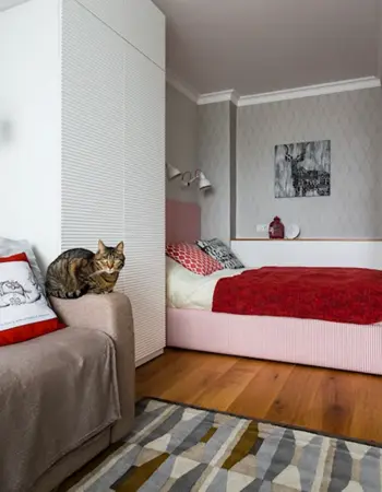 Спальня-гостиная 19м2 Скандинавский стиль